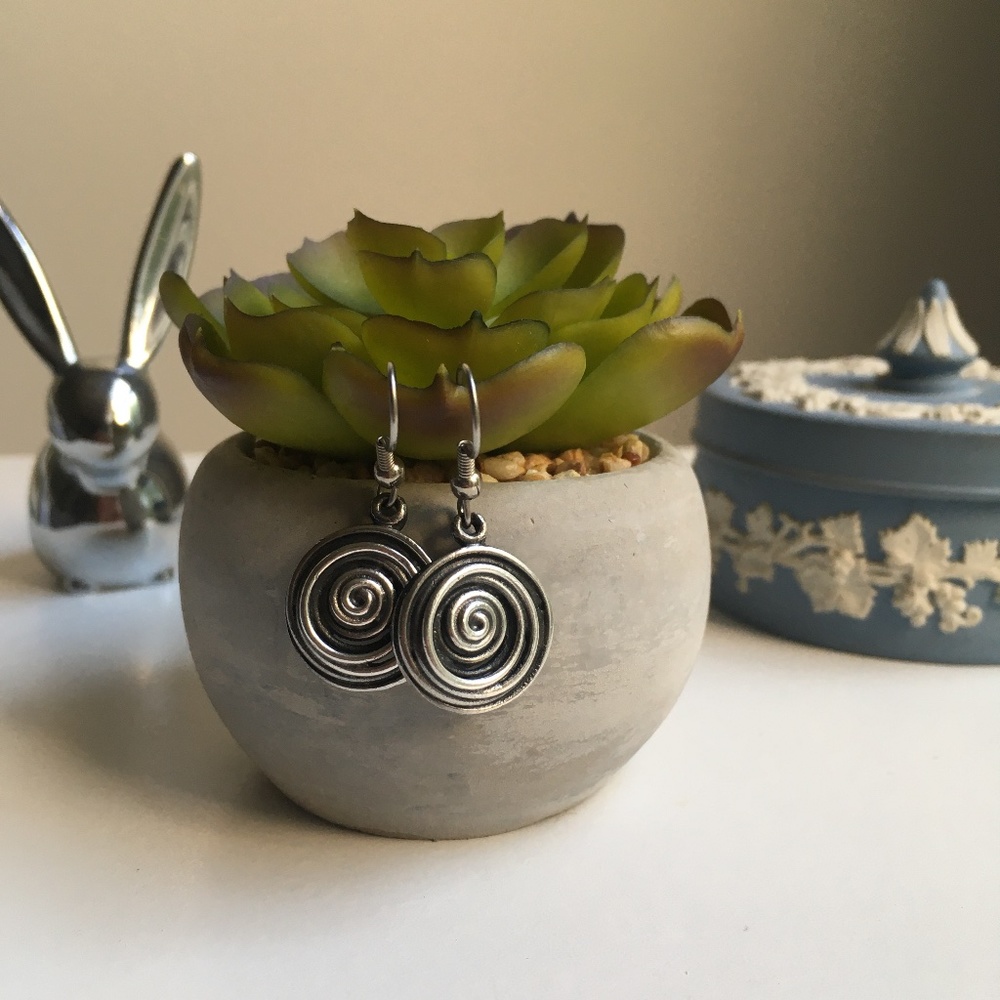 Vintage BPD Spiral Silver Earrings